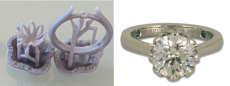 We can create one-of-a-kind engagement rings on CAD/CAM, as well as entirely by hand.